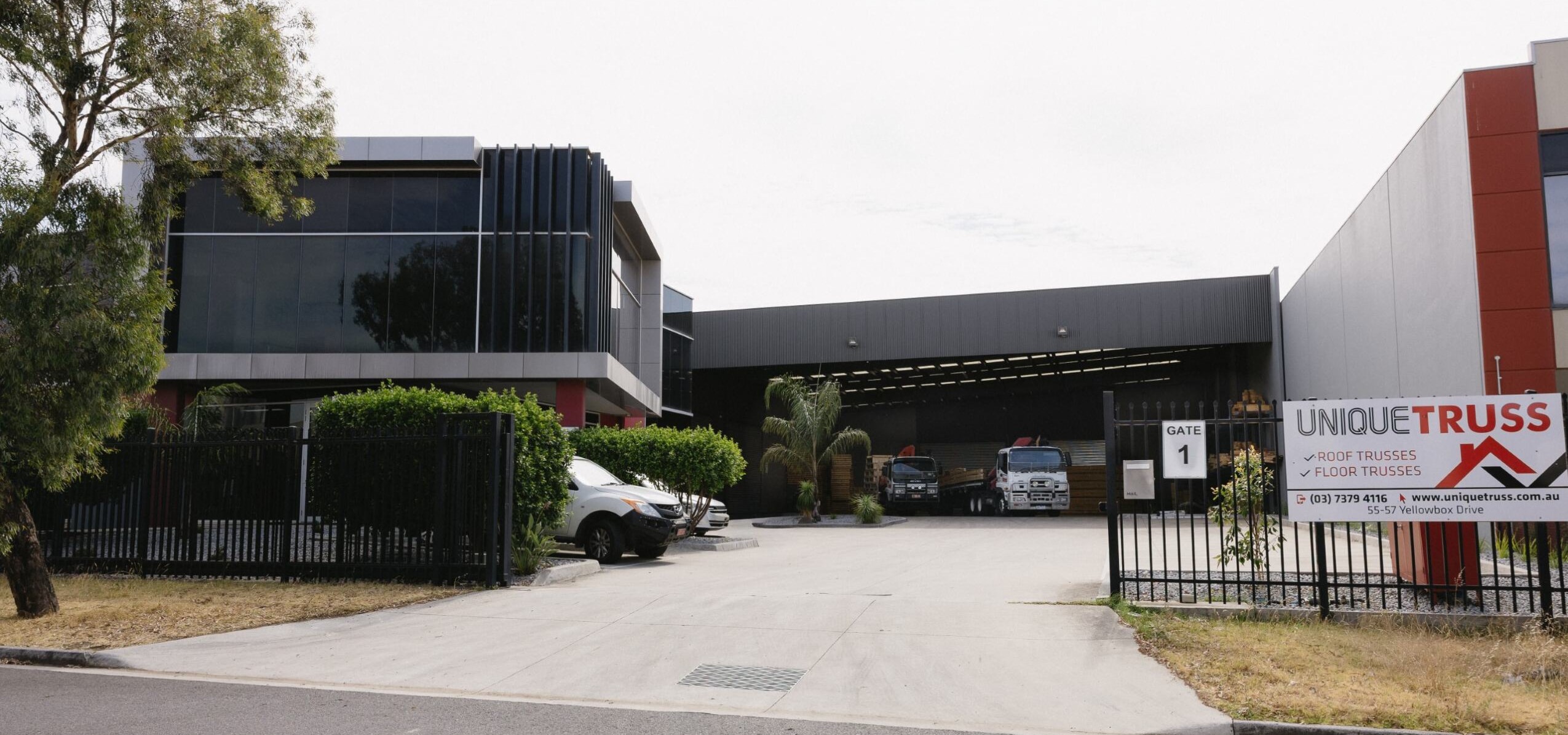 Unique Truss office entrance at 55–57 Yellowbox Drive, Craigieburn
